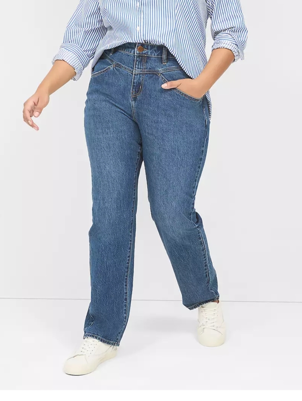 Lane Bryant 28 Mid-Rise Relaxed Straight Leg Jeans